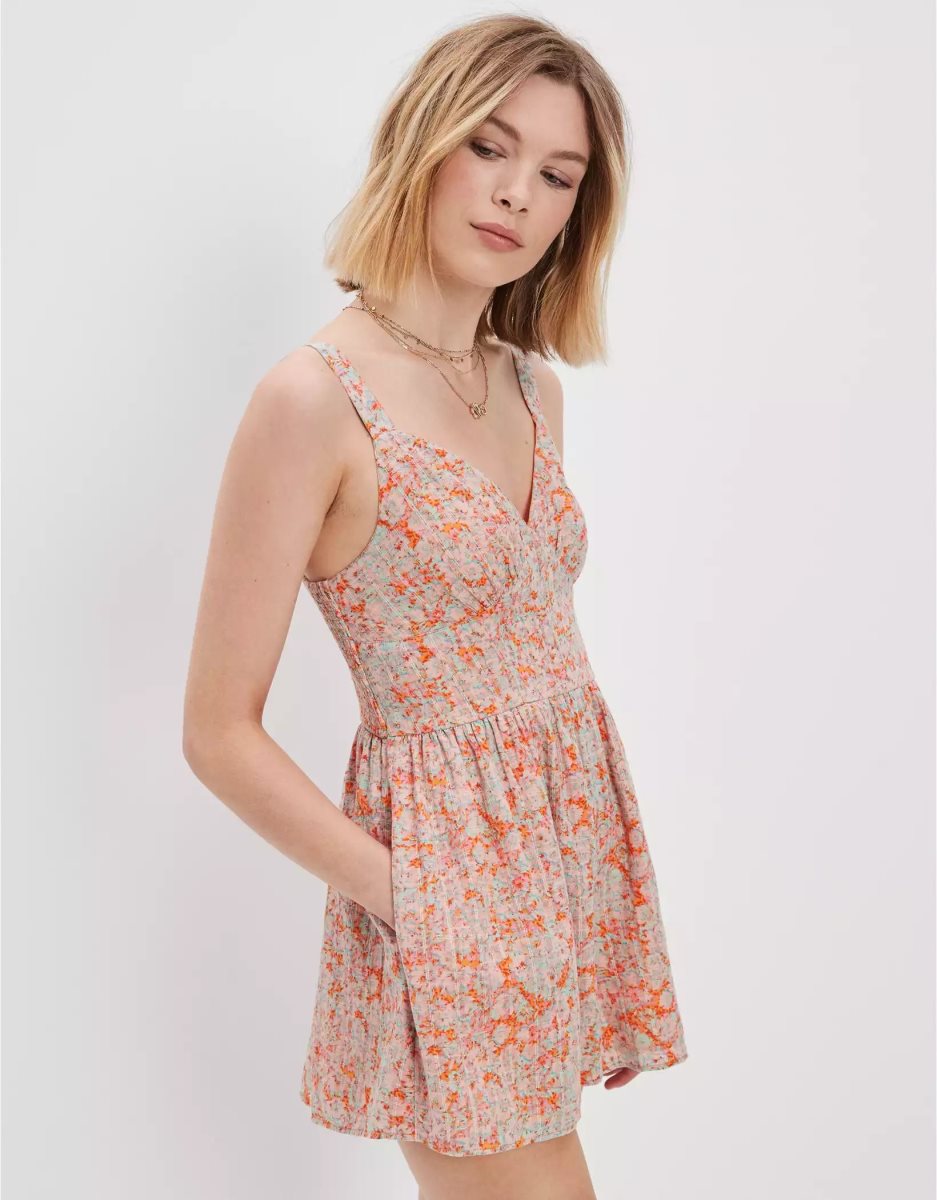 Combinaison American Eagle AE Corset Romper Orange Femme | FAA-73033744